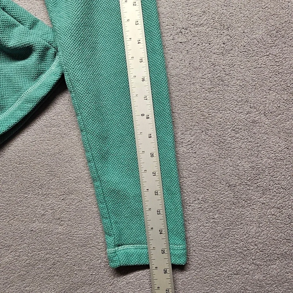 The North Face Mens Small Green 1/4 Zip Textured Grid Fleece Pullover Jacket